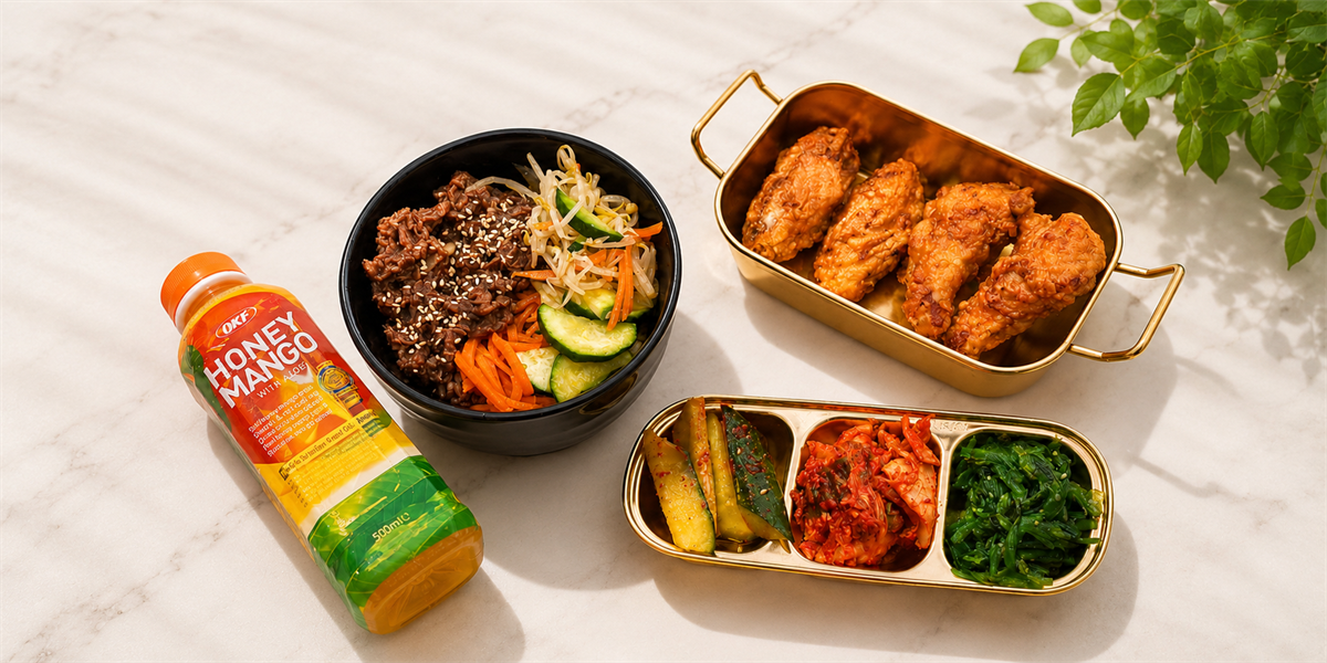 Menu Découverte(bibimbap+wing+assortiment salade+boisson)